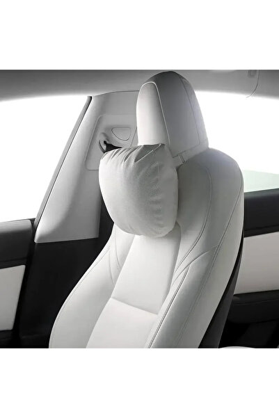 Choice White Suede Comfortable Headrest Neck Pillow For Tesla Highland Model ...