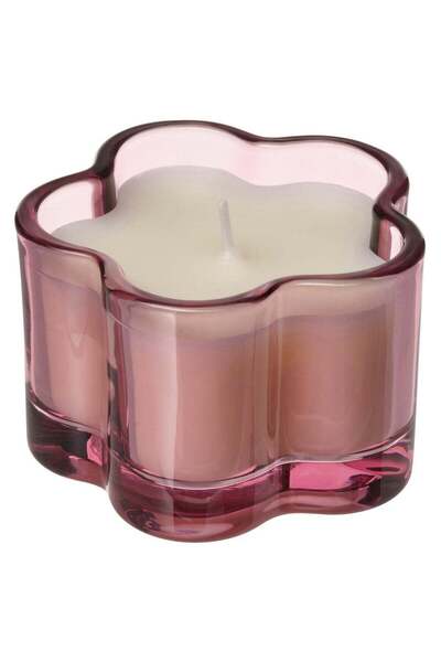 IKEA Scented Candle in Glass Lilac Fragrance 12 Hour Burn Assorted Colours 8 cm