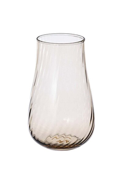 IKEA Swirl-Pattern Glass Vase, Light Brown, 13.5 cm