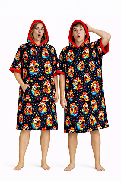 Etr Halat de baie Havuz Deniz Poncho 100% bumbac