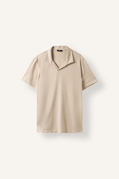 DeFacto Regular Fit Buttonless Resort Collar Short Sleeve Basic Polo T-Shirt ...