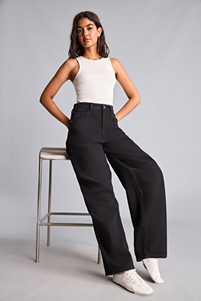 DeFacto Baggy Fit High Waist Wide Leg Jean Pants H7391Ax26Au