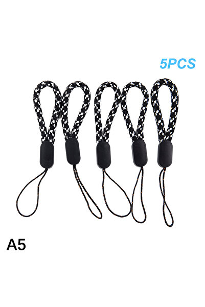 Choice 5pcs Black and white 5Pcs Hand Wrist Lanyard String Short Grip XYun La...