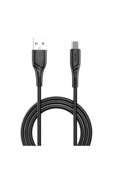 Tiknal كابل شحن ونقل بيانات سريع من نوع USB إلى Type-C بقوة 2.4 أمبير (1 متر) مع حماية معززة ضد الانحناء - أسود