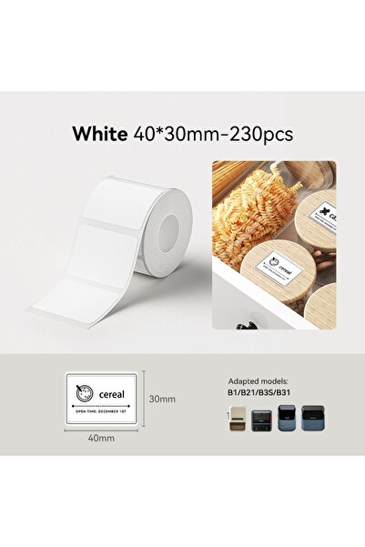 Choice6 White 40x30mm Niimbot White/Color/Transparent Labels Sticker Thermal ...