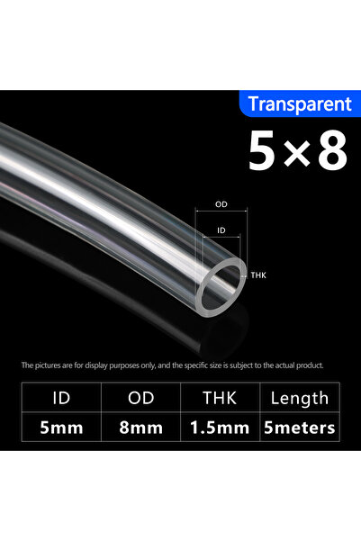 Choice4 5x8mm Clear 5Meters Yellow/Clear TPU Fuel Gas Hose ID 2/2.5/3/4/5/6/7...