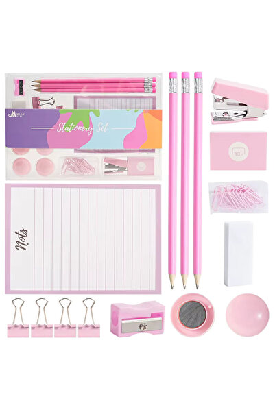 Tempo School and Office Supply Set: Notebook, Pencils, Cartoon-Design Stapler...