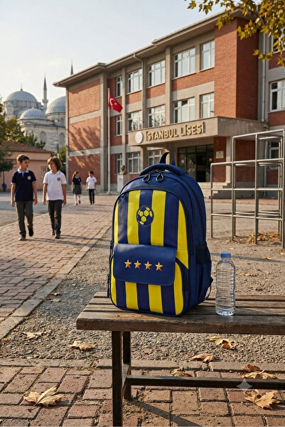 hediyeconcepti 3’lü Taraftar Desenli Erkek Çocuk Okul Çantası Seti Beslenme Çantası ve Kalemlik