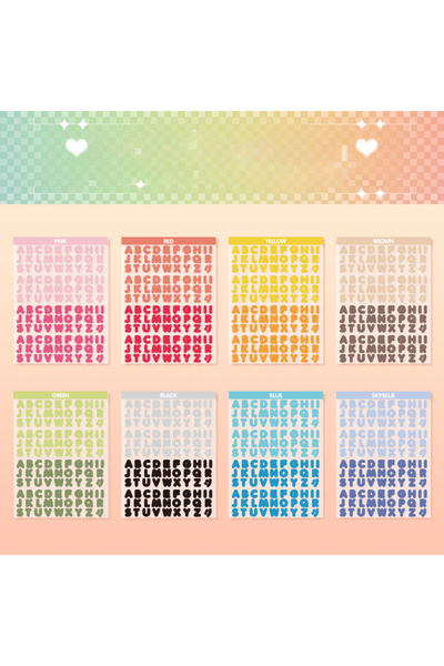 Choice1 S23358-1 2Style 8Pcs/pack vibrant letters waterproof PET cut film han...