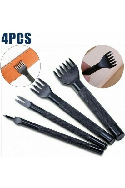 Choice 4 mm 4 Pcs Quality Leather Craft Tools Hole Punches Stitching Punch To...