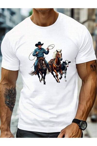 21JNRY Men's Casual Short-Sleeve T-Shirt, Summer-Themed, Featuring A Lively W...