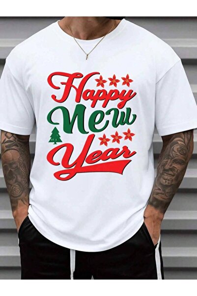 29CUN Happy Year Tee| Christmas Plain T-Shirt Men'S 180G 100% White| Summer R...