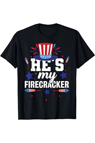 21JNRY Oversized Women's‑Shirt Firecracker Fireworks Print, Stretch Cotton, R...