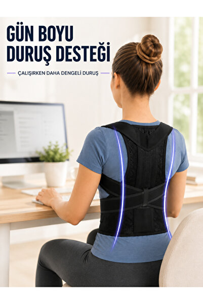 Lisinya Corset pentru spate care ajută la statul vertical, cu plasă respirabi...