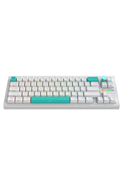 NUBI NK68 PRO White Wireless Gaming Keyboard, ANSI US, Bluetooth, USB-C, RGB ...