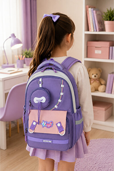 hediyeconcepti Kidsbag 3'lü Mint Yeşili Okul Çantası Seti Sırt Çantası Beslenme Çantası ve Kalemlik