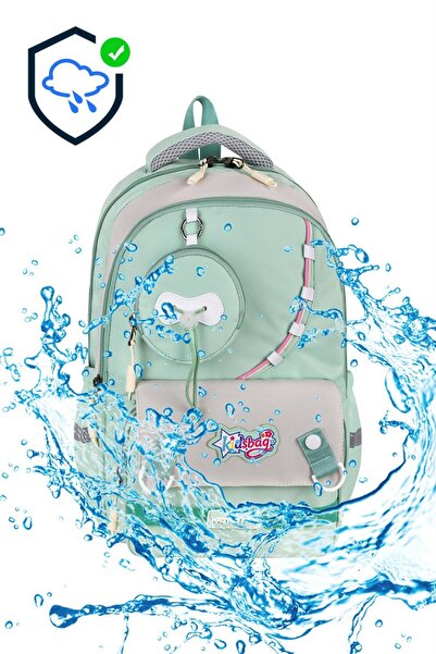 hediyeconcepti Kidsbag 3'lü Mint Yeşili Okul Çantası Seti Sırt Çantası Beslenme Çantası ve Kalemlik