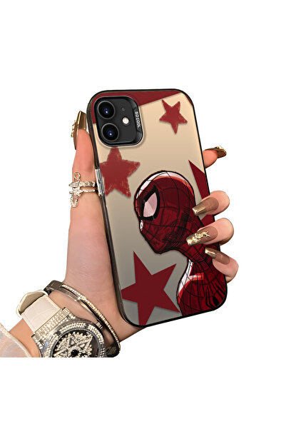 ucuc iPhone 11 Uyumlu Sert Akrilik Arka Silikon Kenar Lens Koruma Spiderman K...