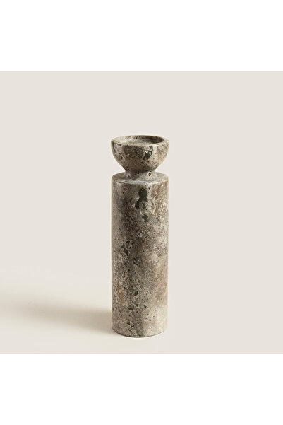 Chakra Silver Travertine Aura Büyük Mumluk Natural