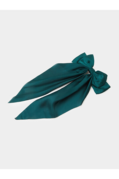 Styli Green Satin Bow Hair Clip