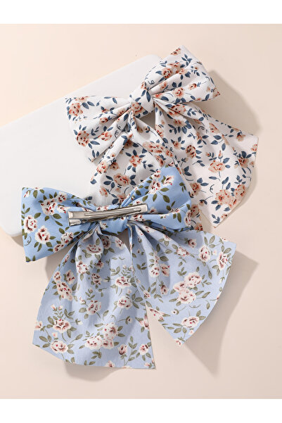Take Two By Styli Set of 2 - Floral Bow Hair Clips