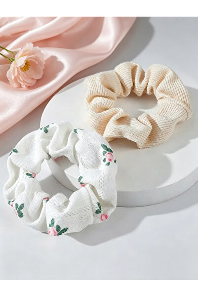 Take Two By Styli Set of 2 - Floral Scrunchies