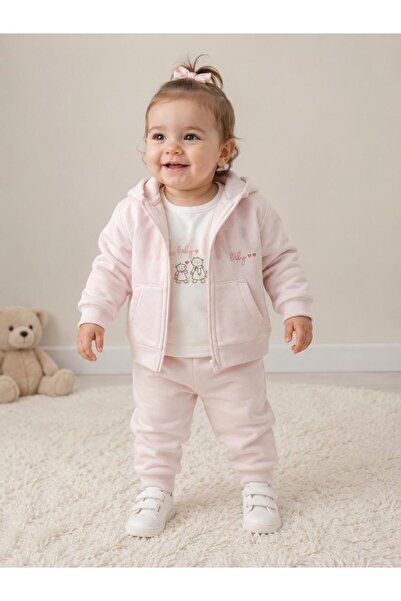 Caramell CAEAMELL KIZ BEBEK CEKETLİ ÜÇLÜ PENYE TAKIM