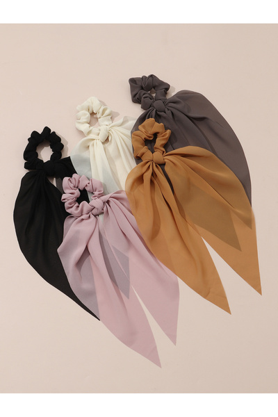 Take Two By Styli Set of 5 - Plain Hair Scrunchies
