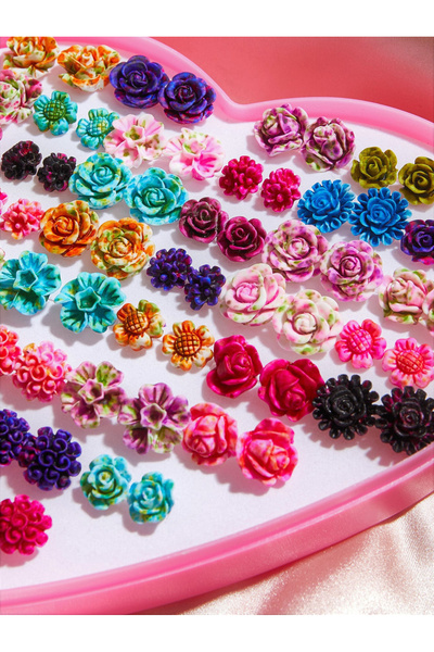 Take Two By Styli Set of 36 - Flower Stud Earrings