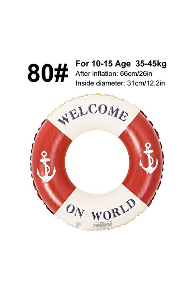 Choice6 Red 80 Retro Boat Anchor Women's Swimming Ring, Swimming Pool Floatin...