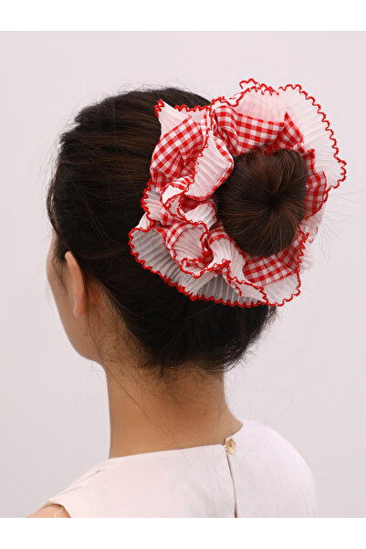 Take Two By Styli Plaid Hair Scrunchie