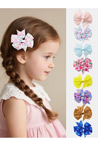 Take Two By Styli Set of 8 - Flower Bow Hair Clips