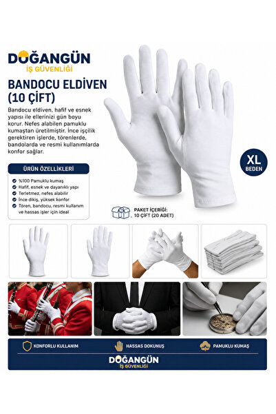 DGN Bandocu Examination Gloves (10 Pairs) White