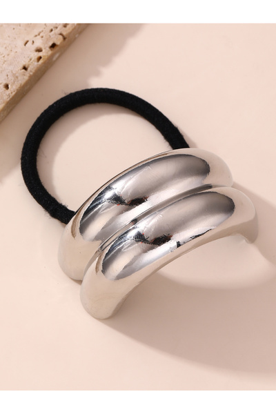 Take Two By Styli Silver Tone Metal Hair Tie
