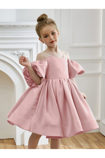 Take Two By Styli Pink Cold Shoulder Flared Dress