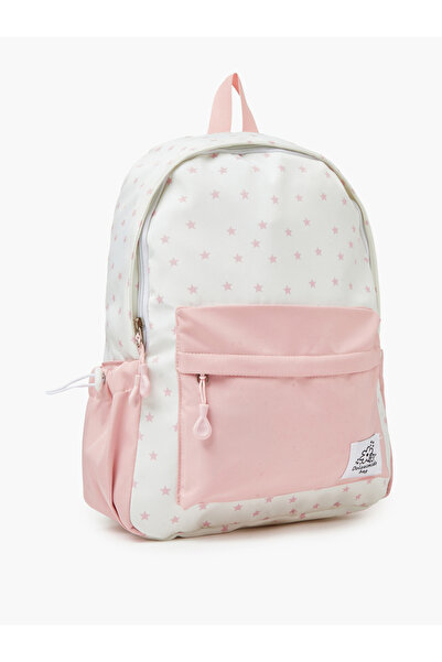 Styli Girls Pink Star Print Casual Backpack