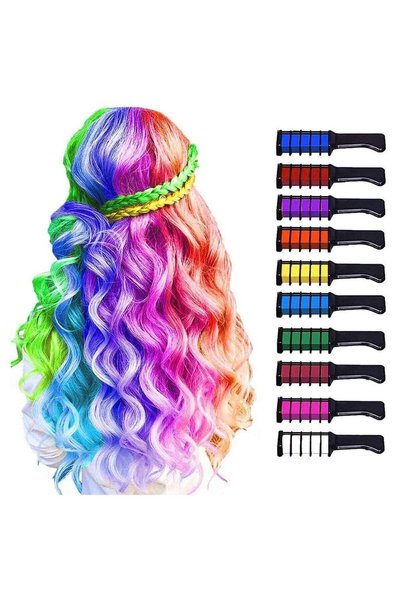 BLOOMING TIME Temporary Assorted Hair Chalk Comb Set with Washable Colors and...