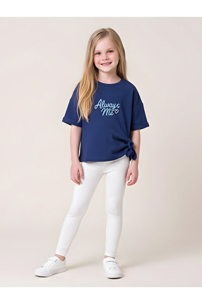 JUNIORLOOM By Styli Girls Oversized T-Shirt with Chest Embroidery