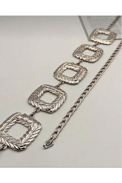 MODAM HİFA Silver Chain Belt Dress Belt Shirt Belt Coat Belt