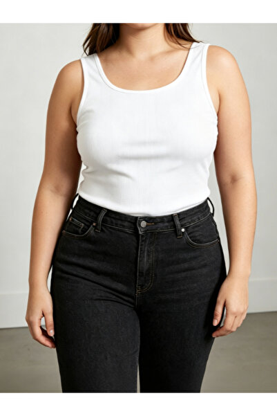 Take Two By Styli Plus Size White Sleeveless Top