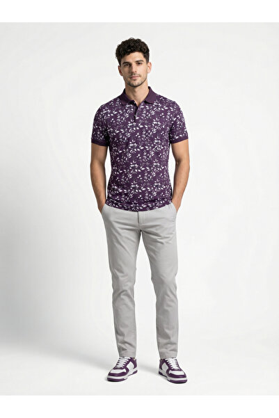 TURTLE By Styli Purple Printed Polo