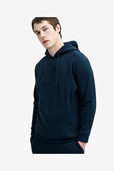 French Connection Men's Navy Rayon Wren Cupro Hoodie