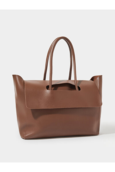 Styli Coffee Brown Cut Out Flap Design Shoulder Bag
