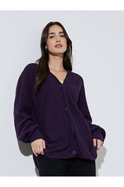 Styli Oversized Chunky Knit Button Down Cardigan