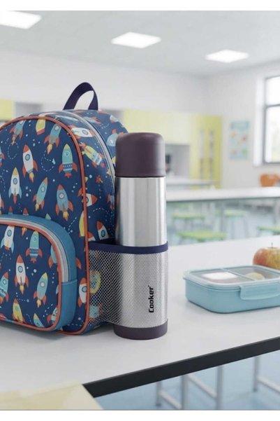 Generic Brand Coo Ker Stainless Steel Thermos Hot Cold Holder Vacuum Thermos-Purple Lid 750 ml