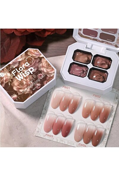 Born Pretty UR Sugar Flora Wisp 4 in 1 Pat Painting Gel 4in1 Çizim - Ombre Pa...