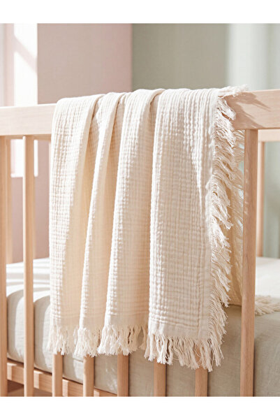 LC Waikiki Esvab • Modern & Distinctive Tasseled Baby Girl Muslin Blanket 100...