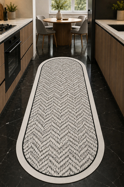 Chilai Home Reka Oval Makinede Yıkanabilir Kaymaz Taban Leke Tutmaz Dijital Salon Halısı Mutfak Halısı ve Yolluk