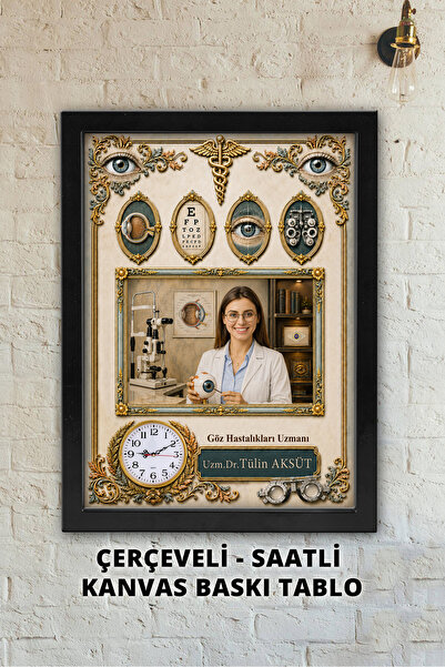 Atika Göz Hastalıkları Uzmanı, Kişiye Özel, Saatli, Doktor Tablosu / Çerçevel...