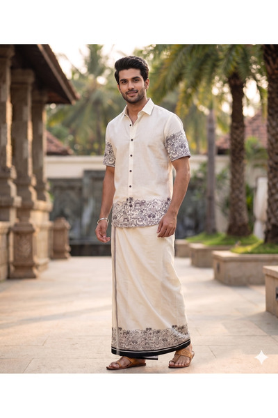 TOM SMITH Dhoti & Short Sleeve Shirt Set B6 RMSNONM001